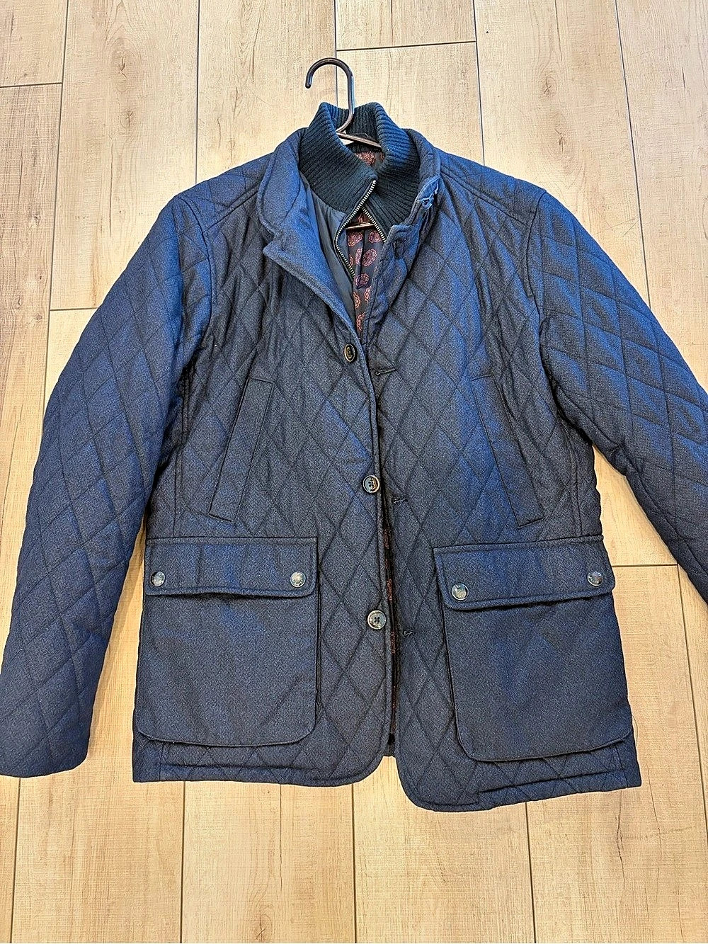 Ted Baker Quilted Jacket in Navy Size 3 / Medium